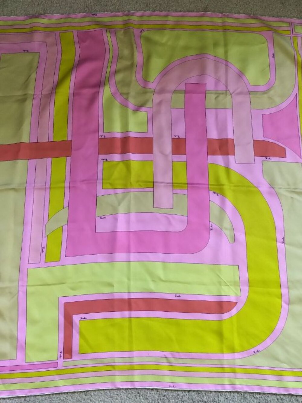 Pink and Yellow Emilio Pucci Silk Scarf - Picture 11 of 12